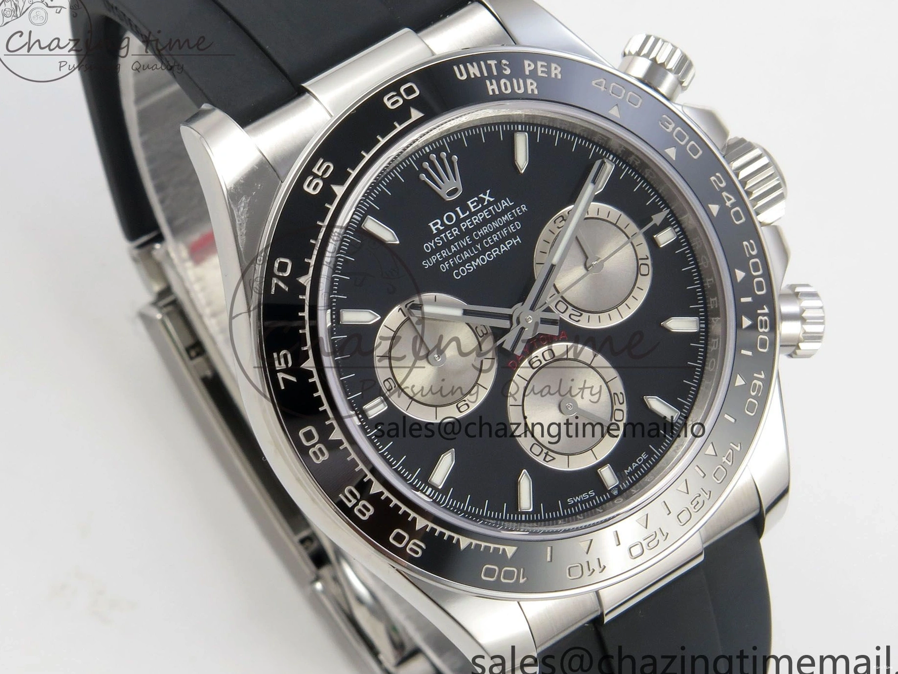 MiroTime 0122 Daytona 126519 VSF 1:1 Best Edition Black Silver Lume Dial on Oysterflex Strap VS4131 V2 (Weighted) DailyWear 324